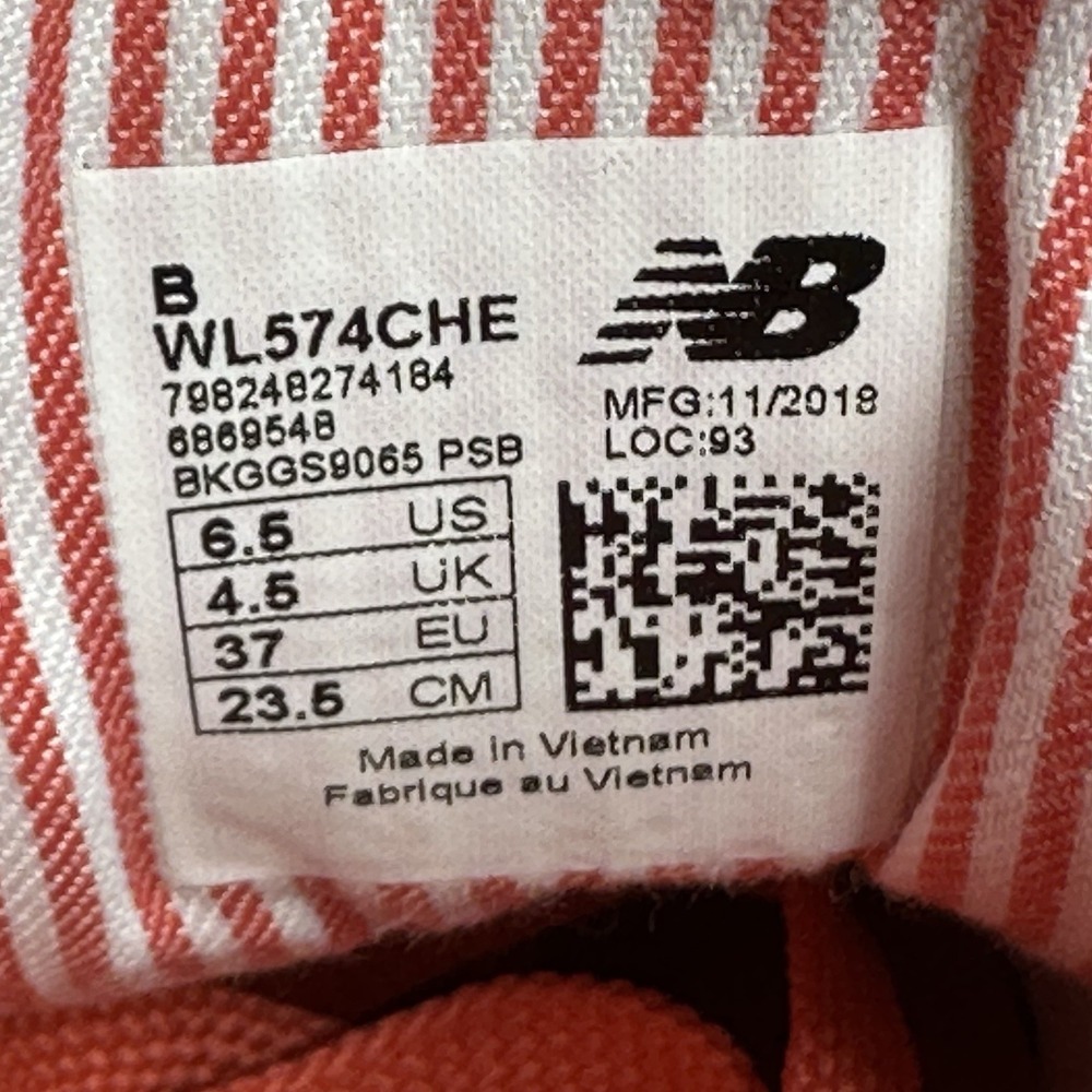 Womens Size 6.5 (B) New Balance 574 Shoes Spiced Coral Athletic Casual Sneakers - Picture 8 of 8